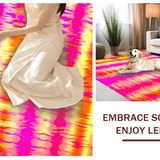 Ultra Soft Area Rug, Non Slip, Stain Resistant, Washable Area Rugs for Living Room, Bedroom, Vibrant Whimsical Tie-Dye Aesthetic(Orange)