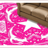Ultra Soft Area Rug, Non Slip, Stain Resistant, Washable Area Rugs for Living Room, Bedroom, Vibrant Pink Western Themed Washable Bath Mat(Pink)