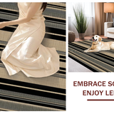 Ultra Soft Area Rug, Non Slip, Stain Resistant, Washable Area Rugs for Living Room, Bedroom, Contemporary Neutral Stripe Design(Beige)