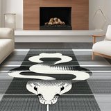 Ultra Soft Area Rug, Non Slip, Stain Resistant, Washable Area Rugs for Living Room, Bedroom, Dramatic Gothic Snake Pattern Design(White)