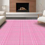 Ultra Soft Area Rug, Non Slip, Stain Resistant, Washable Area Rugs for Living Room, Bedroom, Rustic Minimalist Ogee Print(Pink)