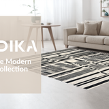 Ultra Soft Area Rug, Non Slip, Stain Resistant, Washable Area Rugs for Living Room, Bedroom, Savanna Inspired Striped Carpet, Contemporary Graphic Print Rug, Artistic(Black)