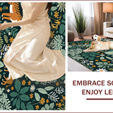 Ultra Soft Area Rug, Non Slip, Stain Resistant, Washable Area Rugs for Living Room, Bedroom, Modern Washable Botanical Playroom Area Rug(Green)