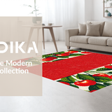 Ultra Soft Area Rug, Non Slip, Stain Resistant, Washable Area Rugs for Living Room, Bedroom, Charming Whimsical Fruit Pattern(Red)