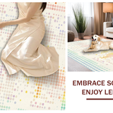 Ultra Soft Area Rug, Non Slip, Stain Resistant, Washable Area Rugs for Living Room, Bedroom, Fun Energetic Polka Dot Statement(White)