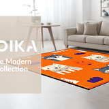 Ultra Soft Area Rug, Non Slip, Stain Resistant, Washable Area Rugs for Living Room, Bedroom, Cheerful Nature Inspired Decor(Orange)