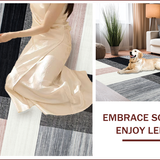 Ultra Soft Area Rug, Non Slip, Stain Resistant, Washable Area Rugs for Living Room, Bedroom, Abstract Line Modern(Gray)