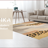 Ultra Soft Area Rug, Non Slip, Stain Resistant, Washable Area Rugs for Living Room, Bedroom, Chic Earthy Toned Leopard Motif(Beige)