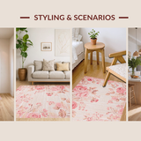 Ultra Soft Area Rug, Non Slip, Stain Resistant, Washable Area Rugs for Living Room, Bedroom, Sleek Contemporary Shag Texture Theme(Pink)