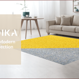 Ultra Soft Area Rug, Non Slip, Stain Resistant, Washable Area Rugs for Living Room, Bedroom, Machine Washable Yellow Grey Rug for Contemporary Spaces(Yellow)
