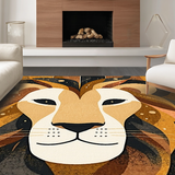 Ultra Soft Area Rug, Non Slip, Stain Resistant, Washable Area Rugs for Living Room, Bedroom, Charming Lion Jungle Aesthetic(Brown)