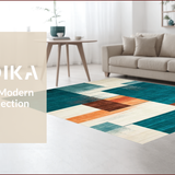 Ultra Soft Area Rug, Non Slip, Stain Resistant, Washable Area Rugs for Living Room, Bedroom, Chic Modern Geometric Touch(Blue)