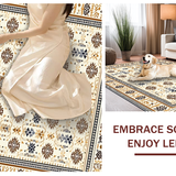 Ultra Soft Area Rug, Non Slip, Stain Resistant, Washable Area Rugs for Living Room, Bedroom, Chic Neutral Tiled Aesthetic(Beige)
