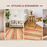 Ultra Soft Area Rug, Non Slip, Stain Resistant, Washable Area Rugs for Living Room, Bedroom, Stylish Earthy Modern Textural Blend(Brown)