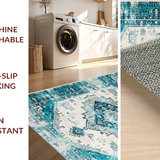 Ultra Soft Area Rug, Non Slip, Stain Resistant, Washable Area Rugs for Living Room, Bedroom, Serene Coastal Patterned Composition(Beige)