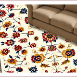 Ultra Soft Area Rug, Non Slip, Stain Resistant, Washable Area Rugs for Living Room, Bedroom, Colorful Folk-Inspired Entryway Plush Area Rug(Ivory)