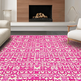 Ultra Soft Area Rug, Non Slip, Stain Resistant, Washable Area Rugs for Living Room, Bedroom, Charming Pink Floral Motif(Pink)