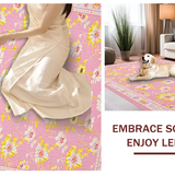Ultra Soft Area Rug, Non Slip, Stain Resistant, Washable Area Rugs for Living Room, Bedroom, Vibrant Pink Flower Extravaganza(Pink)