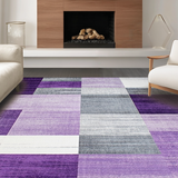 Ultra Soft Area Rug, Non Slip, Stain Resistant, Washable Area Rugs for Living Room, Bedroom, Striking Purple and Black Motif(Purple)