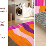 Ultra Soft Area Rug, Non Slip, Stain Resistant, Washable Area Rugs for Living Room, Bedroom, Colorful Contemporary Ethnic Fusion(Orange)