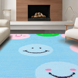 Ultra Soft Area Rug, Non Slip, Stain Resistant, Washable Area Rugs for Living Room, Bedroom, Lively Kid-Centric Artistic Touch(Blue)