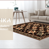 Ultra Soft Area Rug, Non Slip, Stain Resistant, Washable Area Rugs for Living Room, Bedroom, Western Vintage Star Runner(Black)