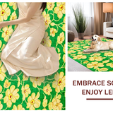 Ultra Soft Area Rug, Non Slip, Stain Resistant, Washable Area Rugs for Living Room, Bedroom, Fresh Three-Dimensional Blossom Style(Green)