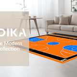 Ultra Soft Area Rug, Non Slip, Stain Resistant, Washable Area Rugs for Living Room, Bedroom, Eye-Catching Basketball Graphics Display(Orange)