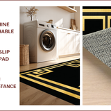 Retro Black Gold Geometric Elegance(Black)