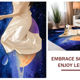 Ultra Soft Area Rug, Non Slip, Stain Resistant, Washable Area Rugs for Living Room, Bedroom, Radiant Galactic Exploration Pattern(Purple)