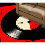 Ultra Soft Area Rug, Non Slip, Stain Resistant, Washable Area Rugs for Living Room, Bedroom, Nostalgic Vintage Vinyl Aesthetic(Black)