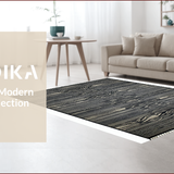 Ultra Soft Area Rug, Non Slip, Stain Resistant, Washable Area Rugs for Living Room, Bedroom, Chic Black and White Design(Black)