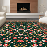 Ultra Soft Area Rug, Non Slip, Stain Resistant, Washable Area Rugs for Living Room, Bedroom, Rustic Faded Ornate Pattern(Green)