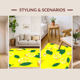 Ultra Soft Area Rug, Non Slip, Stain Resistant, Washable Area Rugs for Living Room, Bedroom, Sunny Citrus Themed Decor(Yellow)