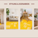 Ultra Soft Area Rug, Non Slip, Stain Resistant, Washable Area Rugs for Living Room, Bedroom, Modern Yellow Geometric Living Room Area Rug(Yellow)