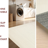 Ultra Soft Area Rug, Non Slip, Stain Resistant, Washable Area Rugs for Living Room, Bedroom, Inviting Warm Tones Knitted Design(Beige)