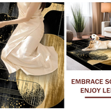 Ultra Soft Area Rug, Non Slip, Stain Resistant, Washable Area Rugs for Living Room, Bedroom, Luxurious Textured Abstract Motif(Gold)