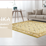 Ultra Soft Area Rug, Non Slip, Stain Resistant, Washable Area Rugs for Living Room, Bedroom, Elegant Rustic Botanical Artwork(Ivory)