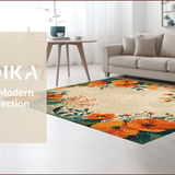 Ultra Soft Area Rug, Non Slip, Stain Resistant, Washable Area Rugs for Living Room, Bedroom, Vintage Floral Distressed(Beige)