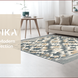 Ultra Soft Area Rug, Non Slip, Stain Resistant, Washable Area Rugs for Living Room, Bedroom, Sleek Contemporary Abstract Aesthetic(Gray)