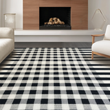 Ultra Soft Area Rug, Non Slip, Stain Resistant, Washable Area Rugs for Living Room, Bedroom, Timeless Dual-Tone Linear Pattern Woven Rug For Sophisticated Spaces(Black)