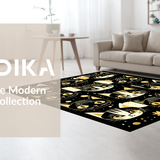 Ultra Soft Area Rug, Non Slip, Stain Resistant, Washable Area Rugs for Living Room, Bedroom, Modern Artistic Animal Head Welcome(Black)