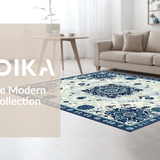 Ultra Soft Area Rug, Non Slip, Stain Resistant, Washable Area Rugs for Living Room, Bedroom, Bold Geometric Mandala Aesthetic(White)