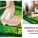 Ultra Soft Area Rug, Non Slip, Stain Resistant, Washable Area Rugs for Living Room, Bedroom, Whimsical Green Leaf Design(Green)