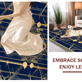 Ultra Soft Area Rug, Non Slip, Stain Resistant, Washable Area Rugs for Living Room, Bedroom, Art Deco Geometric Elegance(Blue)