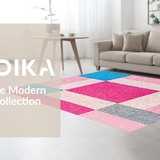 Ultra Soft Area Rug, Non Slip, Stain Resistant, Washable Area Rugs for Living Room, Bedroom, Joyful Colorful Educational Elements(Pink)
