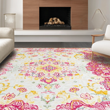 Ultra Soft Area Rug, Non Slip, Stain Resistant, Washable Area Rugs for Living Room, Bedroom, Rustic Vintage Wildflower Arrangement(Yellow)