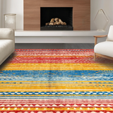 Ultra Soft Area Rug, Non Slip, Stain Resistant, Washable Area Rugs for Living Room, Bedroom, Striking Earthy Stripe Composition(Red)