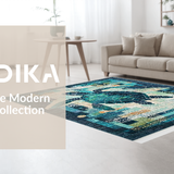 Ultra Soft Area Rug, Non Slip, Stain Resistant, Washable Area Rugs for Living Room, Bedroom, Marine Life Mosaic Rug Featuring Blue Turtle and Coral Reef Artistic Motif(Blue)