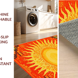 Ultra Soft Area Rug, Non Slip, Stain Resistant, Washable Area Rugs for Living Room, Bedroom, Bright Contemporary Pattern Blend(Orange)